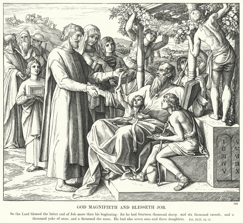 God Magnifies and Blesses Job by Julius (after) Schnorr von Carolsfeld