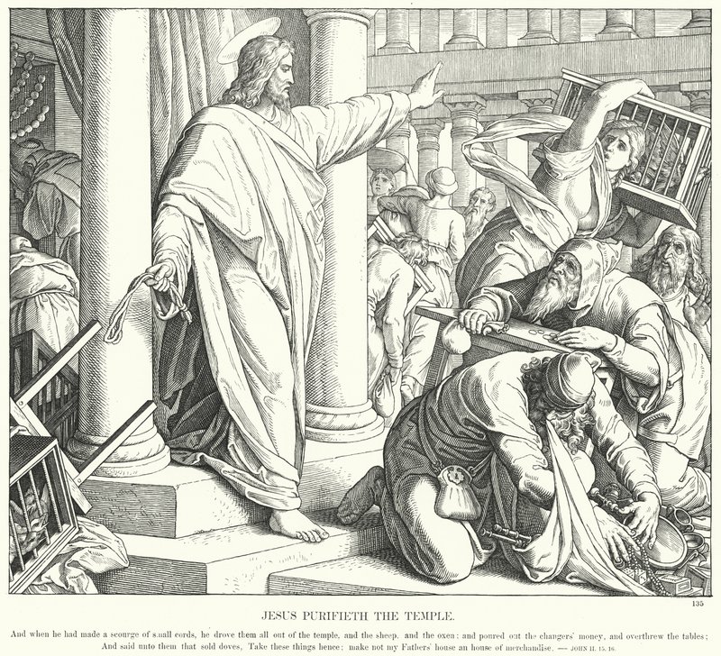 Jesus Purifies the Temple by Julius (after) Schnorr von Carolsfeld