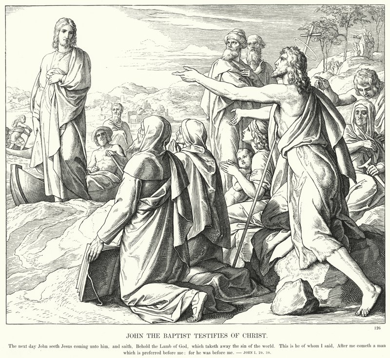 John the Baptist Testifies of Christ by Julius (after) Schnorr von Carolsfeld