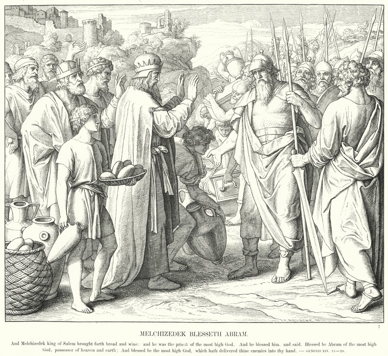 Melchizedek Blesses Abram by Julius (after) Schnorr von Carolsfeld