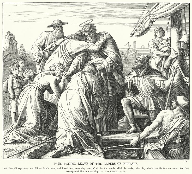 Paul Taking Leave of the Elders of Ephesus by Julius (after) Schnorr von Carolsfeld