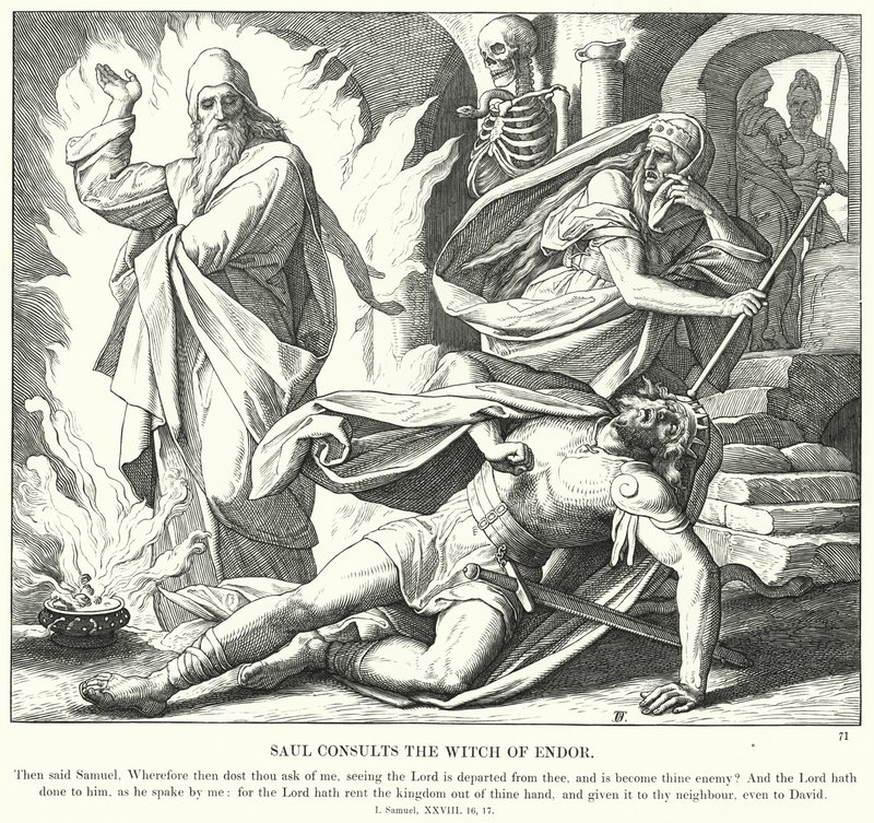 Saul Consults the Witch of Endor by Julius (after) Schnorr von Carolsfeld