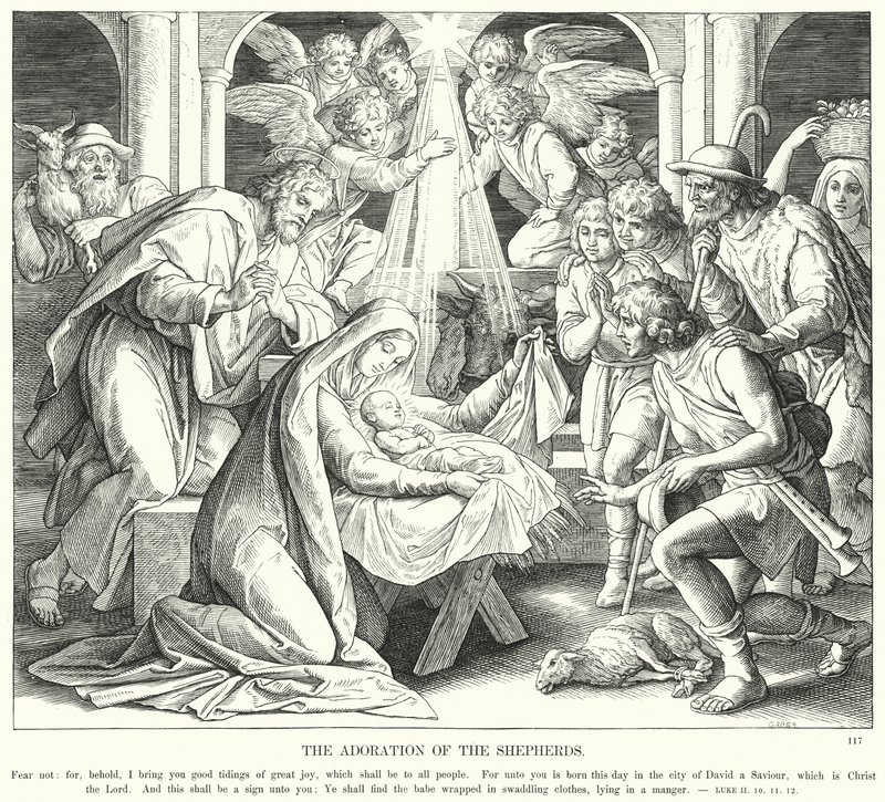 The Adoration of the Shepherds by Julius (after) Schnorr von Carolsfeld