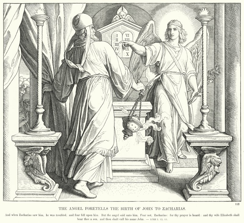 The Angel Foretells the Birth of John to Zacharias by Julius (after) Schnorr von Carolsfeld