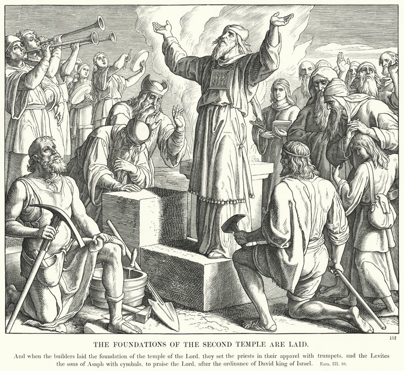 The Foundations of the Second Temple are Laid by Julius (after) Schnorr von Carolsfeld