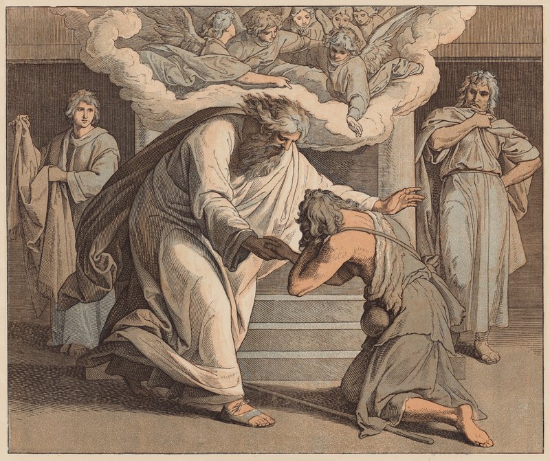 The Prodigal Son, St Luke, XV, 20 by Julius (after) Schnorr von Carolsfeld
