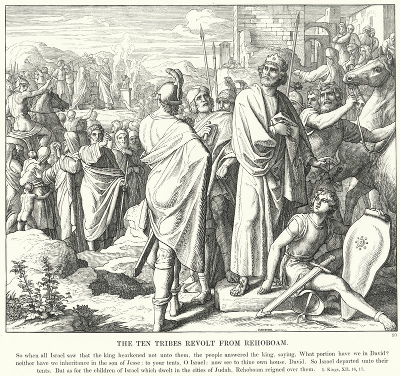 The Ten Tribes Revolt from Rehoboam by Julius (after) Schnorr von Carolsfeld