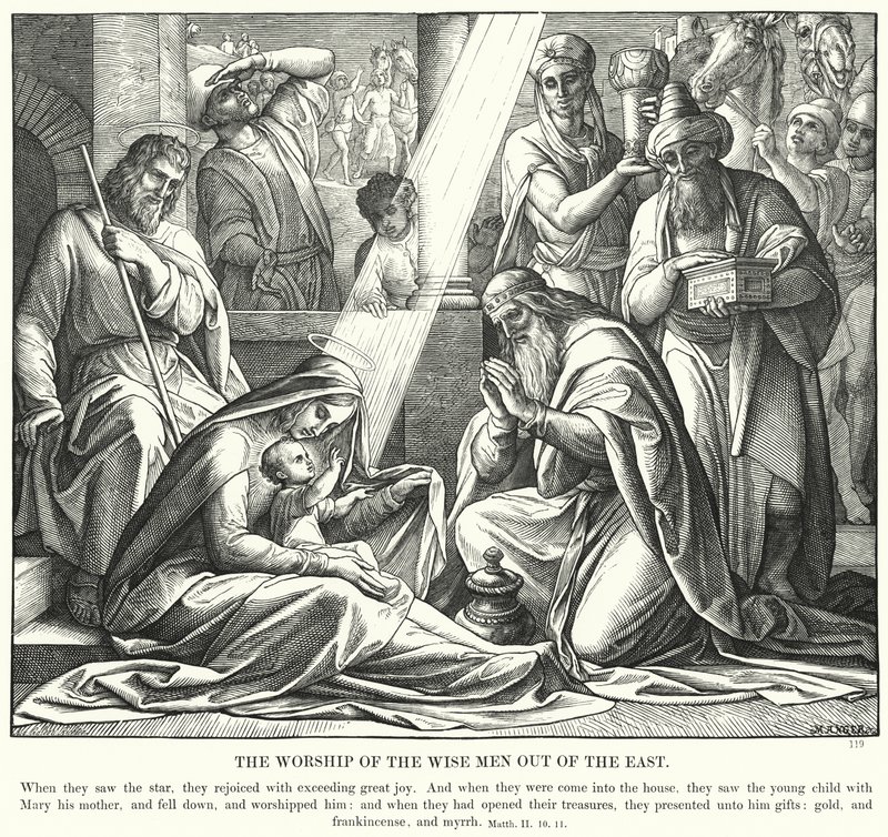 The Worship of the Wise Men from the East (engraving) by Julius (after) Schnorr von Carolsfeld