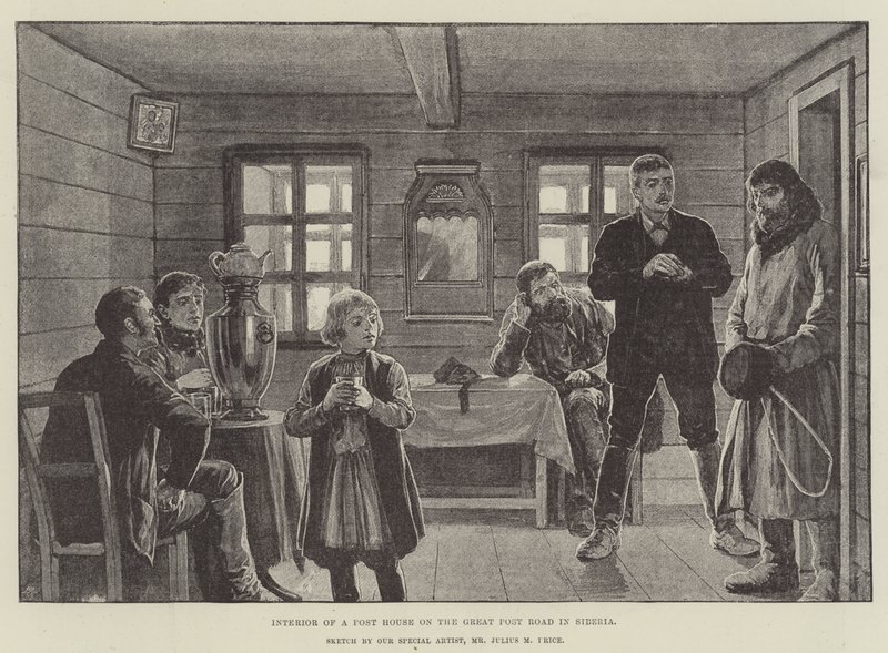 Interior of a Post House on the Great Post Road in Siberia by Julius Mandes Price