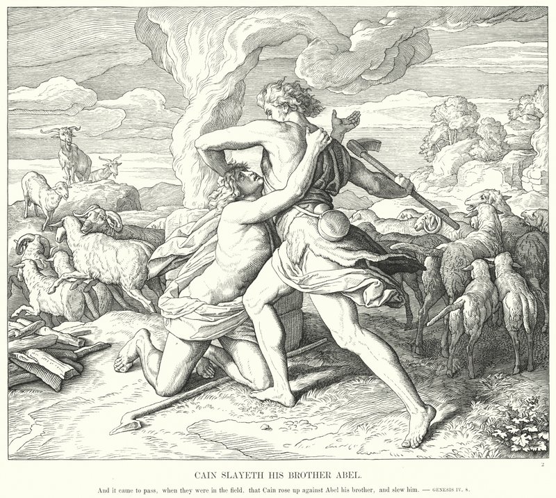 Cain Slaying His Brother Abel by Julius Schnorr von Carolsfeld