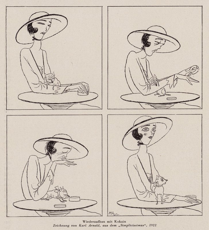 Woman Taking Cocaine by Karl Arnold