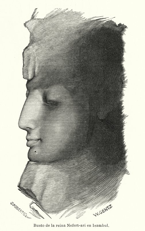 Bust of the Ancient Egyptian Queen Nefertari, Wife of Ramesses the Great, Abu Simbel by Karl Wilhelm Gentz
