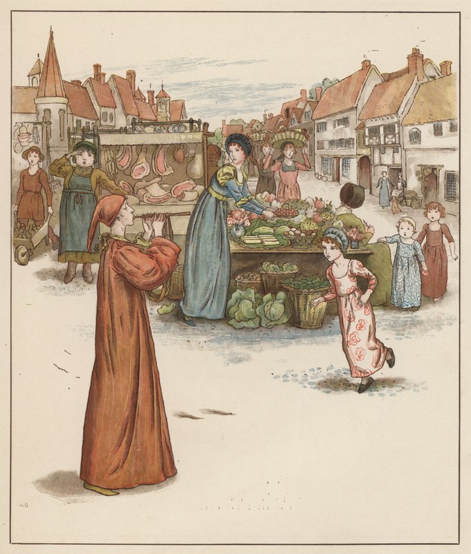 Kate Greenaway Illustration for The Pied Piper of Hamelin by Robert Browning by Kate (after) Greenaway