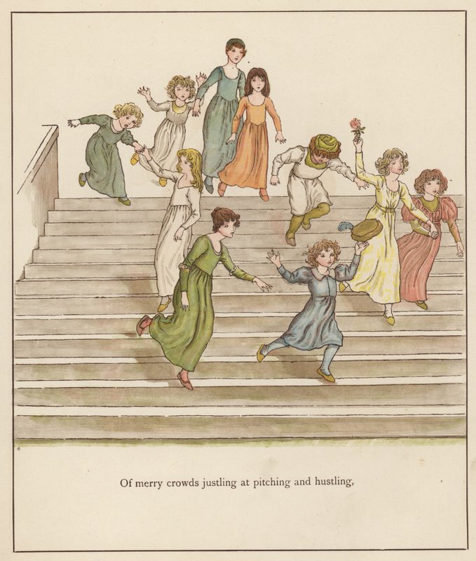 Kate Greenaway illustration for The Pied Piper of Hamelin by Robert Browning by Kate (after) Greenaway