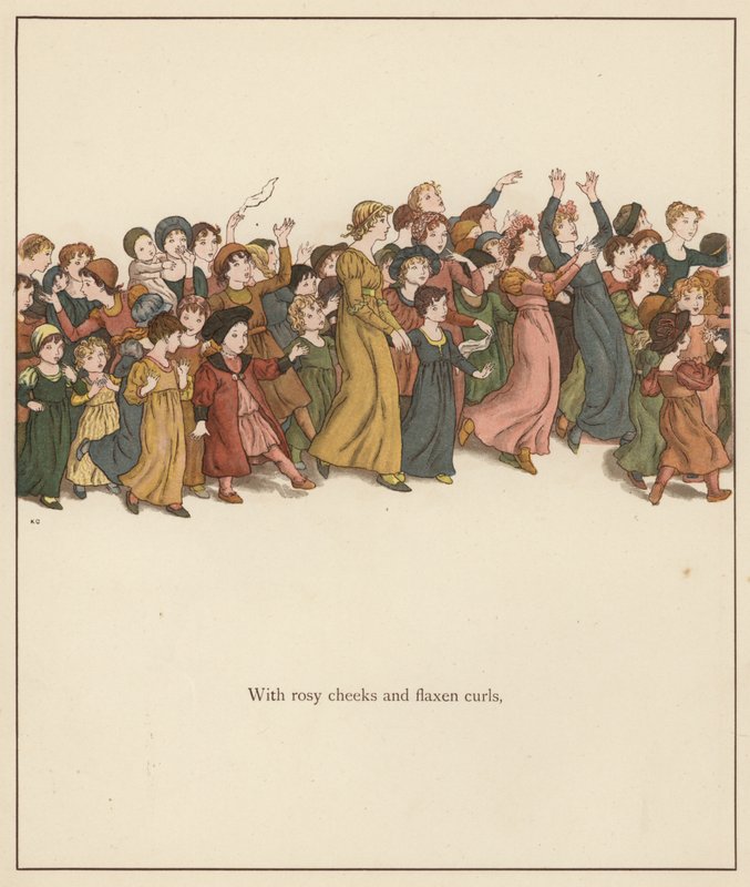 Kate Greenaway illustration for The Pied Piper of Hamelin by Robert Browning by Kate (after) Greenaway