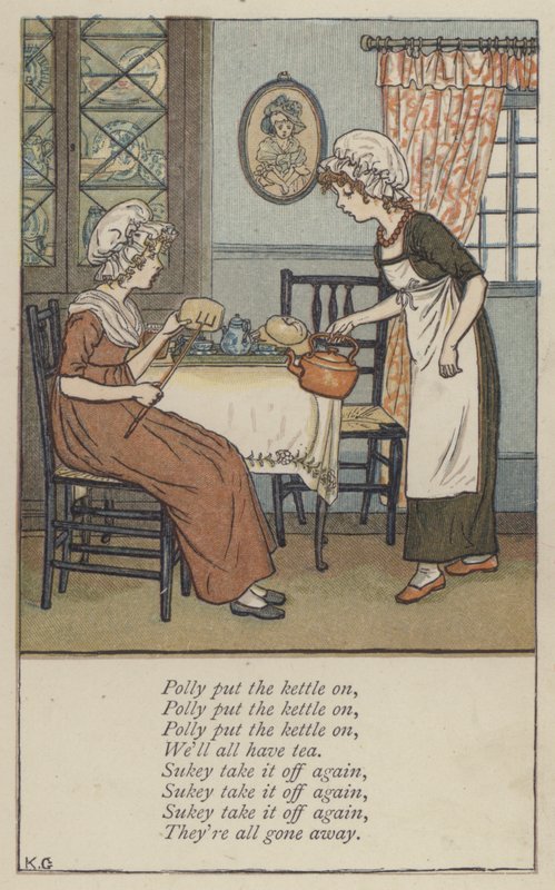 Polly put the kettle on by Kate (after) Greenaway