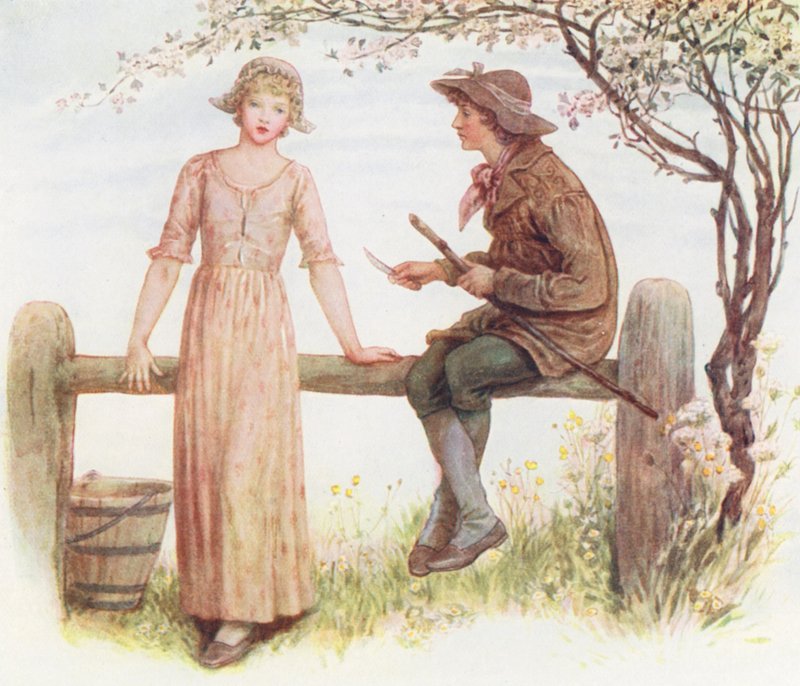 Two at a Stile by Kate (after) Greenaway