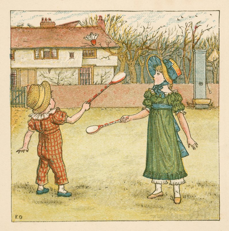 Playing Shuttlecock by Kate Greenaway