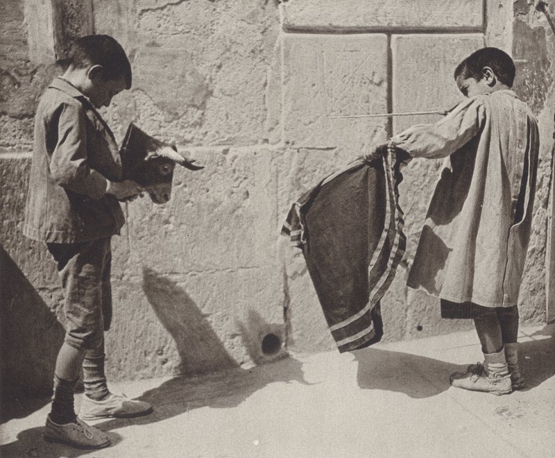 Boys Playing at Bull-Fighting by Kurt Hielscher