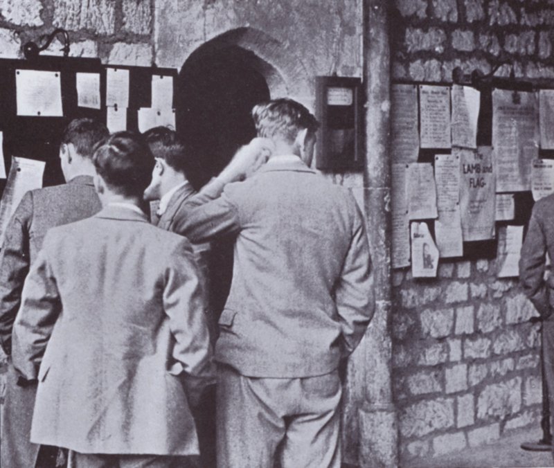 After Hall, Looking at the College Notice Board by Laszlo Moholy Nagy