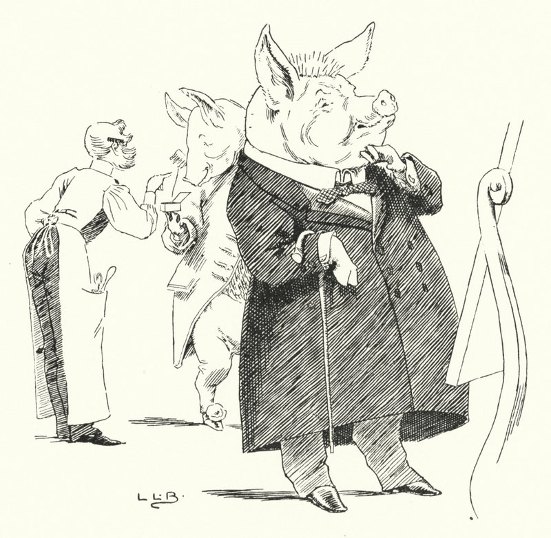 Barber, barber, shave a pig; how many hairs will make a wig? by Leonard Leslie Brooke