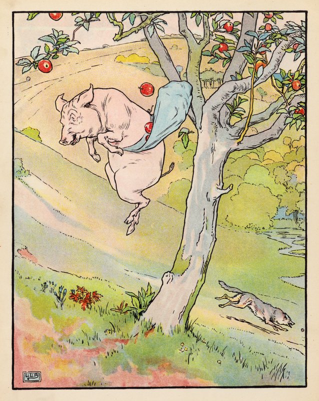 Illustration for The Three Little Pigs by Leonard Leslie Brooke