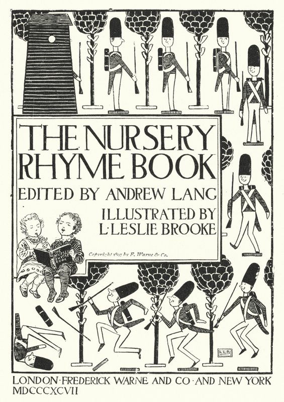 Title-page illustration for The Nursery Rhyme Book edited by Andrew Lang (engraving) by Leonard Leslie Brooke