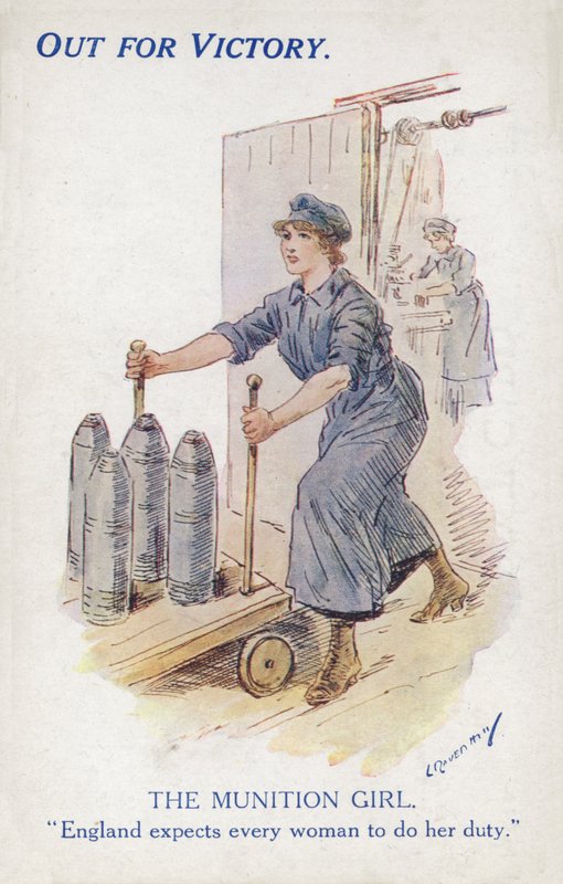 British munition girl, World War I by Leonard Raven Hill