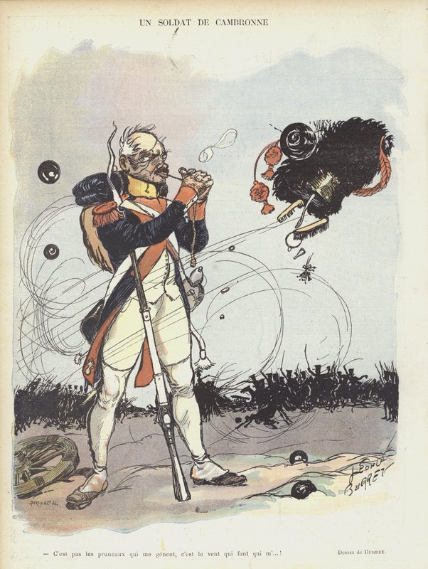 A soldier of Cambronne. Illustration for Le Rire by Leonce Burret