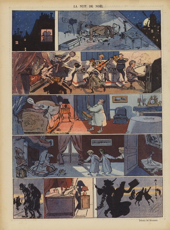 Christmas Eve. Illustration for Le Rire by Leonce Burret