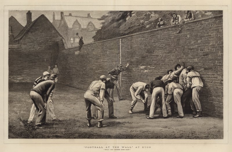 Football at the Wall at Eton by Leslie Matthew Ward
