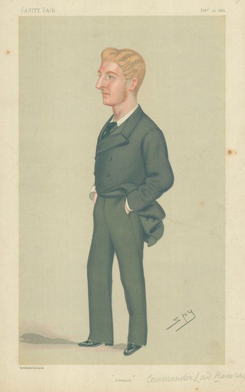 Commander Lord Ramsay, Liverpool, 28 February 1880, Vanity Fair Cartoon by Leslie Matthew Ward