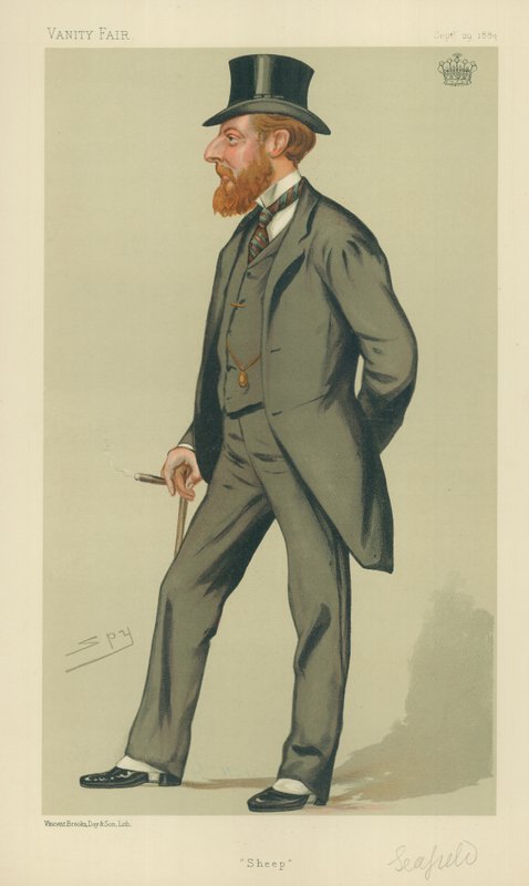 Earl of Seafield, Sheep, 29 September 1883, Vanity Fair Cartoon by Leslie Matthew Ward