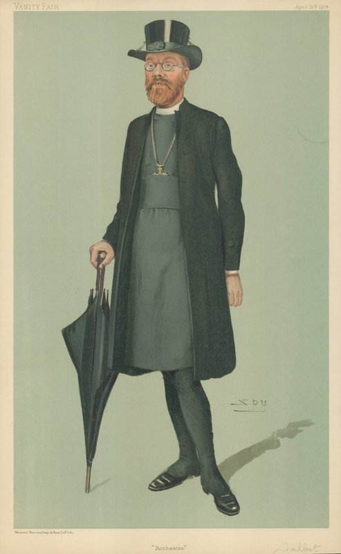 Edward Talbot, the Bishop of Rochester, Rochester, 21 April 1904, Vanity Fair Cartoon by Leslie Matthew Ward