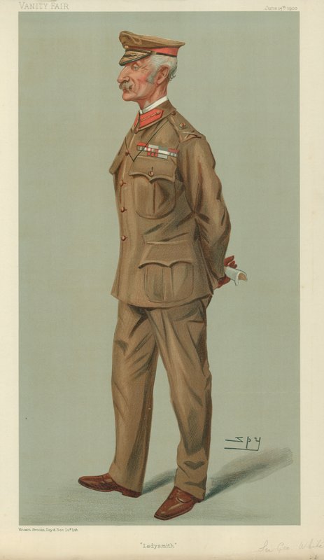General Sir George Stuart White, Ladysmith, 14 June 1900, Vanity Fair Cartoon by Leslie Matthew Ward