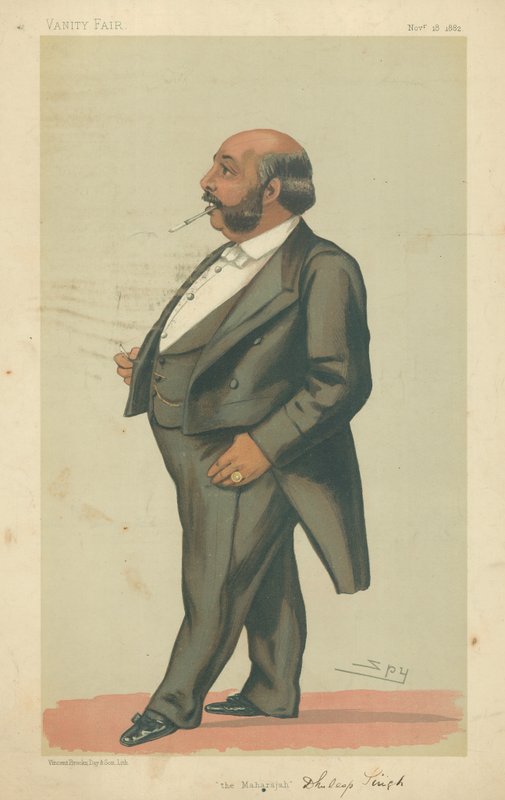 HH The Maharahah Duleep Singh GCSI, The Maharajah, 18 November 1882, Vanity Fair cartoon by Leslie Matthew Ward