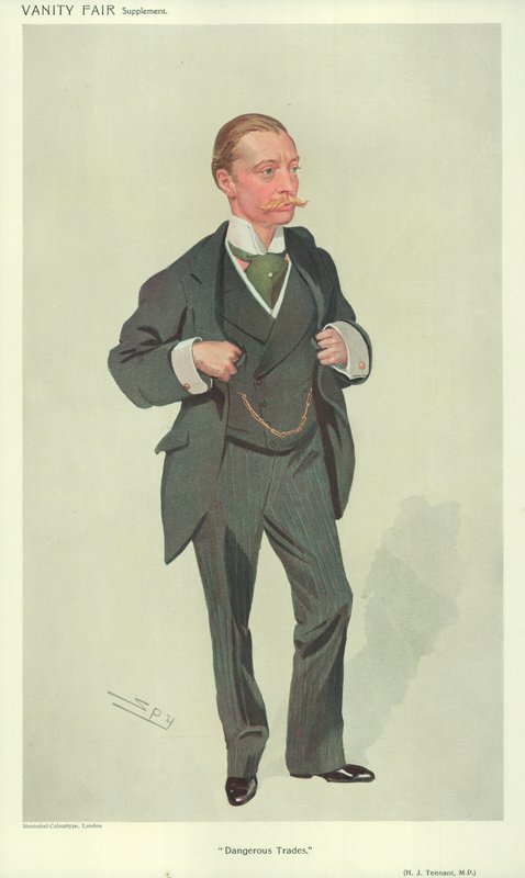 Harold J Tennant, MP, Dangerous Trades, 23 December 1909, Vanity Fair Cartoon by Leslie Matthew Ward