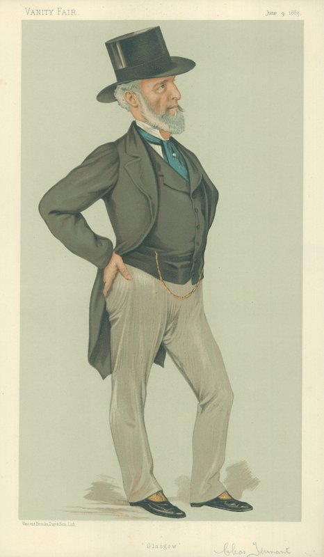 Mr Charles Tennant, Glasgow, 9 June 1883, Vanity Fair Cartoon by Leslie Matthew Ward