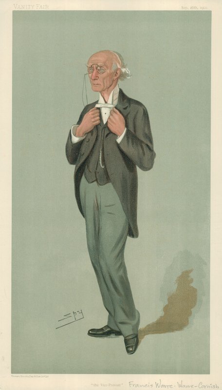 Mr F W Warre-Cornish, The Vice-Provost of Eton, The Vice-Provost, Vanity Fair cartoon by Leslie Matthew Ward