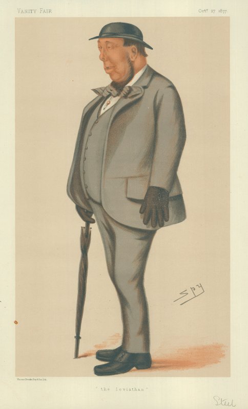 Mr Henry Steel, the Leviathan, 27 October 1877, Vanity Fair cartoon by Leslie Matthew Ward