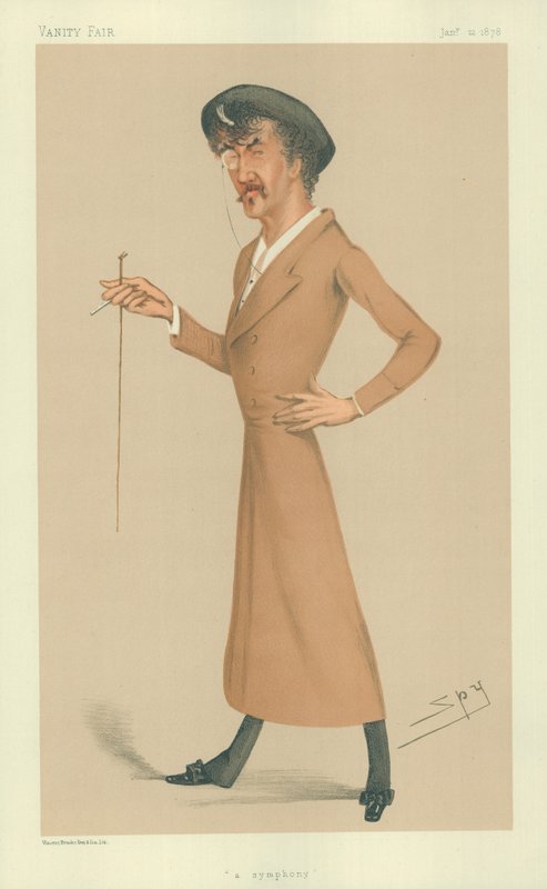 Mr James Abbott McNeill Whistler, A Symphony, 12 January 1878, Vanity Fair Cartoon by Leslie Matthew Ward