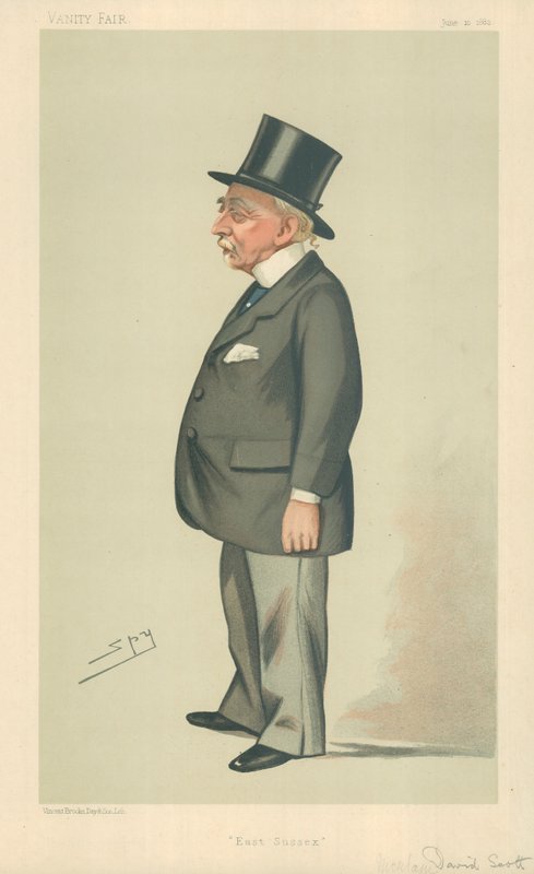 Mr Montagu David Scott, East Sussex, Vanity Fair Cartoon by Leslie Matthew Ward