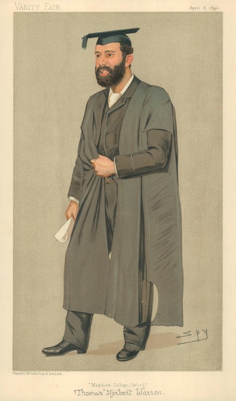 Mr Thomas Herbert Warren, President of Magdalen College Oxford, Magdelen College Oxford, 8 April 1893 by Leslie Matthew Ward