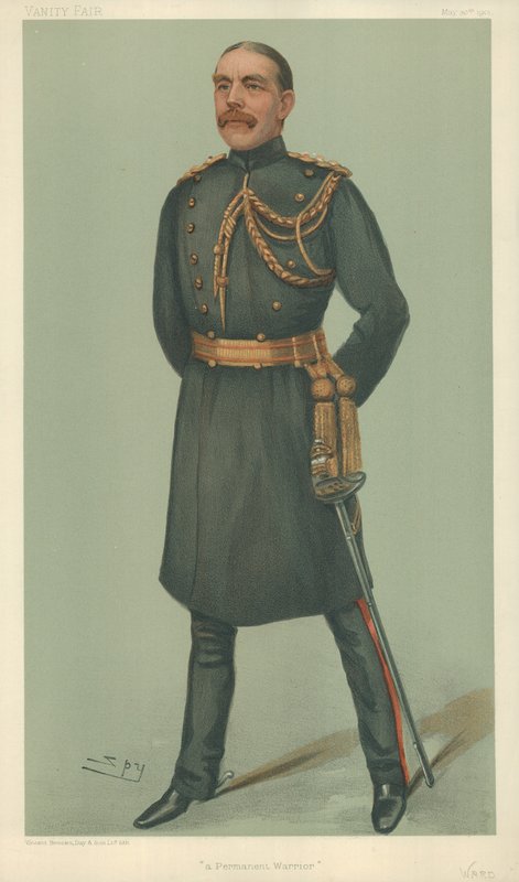 Mr William Dudley Ward, A permanent warrior, 30 May 1901, Vanity Fair cartoon by Leslie Matthew Ward