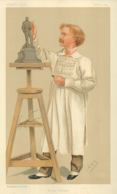 Mr William Hamo Thornycroft, Bronze Statuary, 20 February 1892, Vanity Fair cartoon by Leslie Matthew Ward