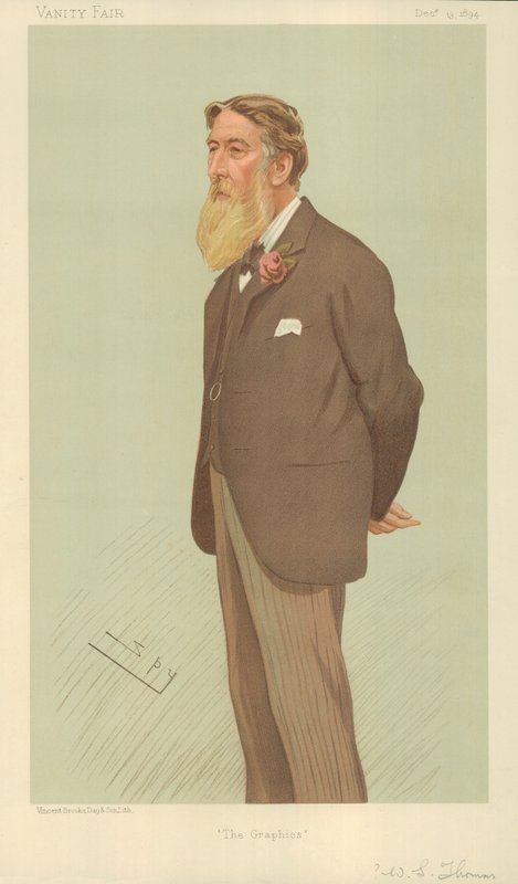 Mr William Luson Thomas, The Graphics, 13 December 1894, Vanity Fair cartoon by Leslie Matthew Ward