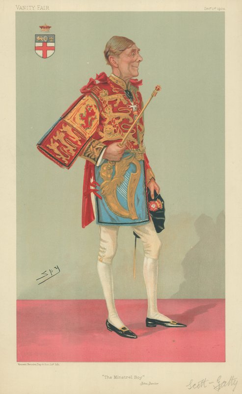 Sir Alfred Scott-Gatty, The Minstrel Boy, 1 December 1904, Vanity Fair cartoon by Leslie Matthew Ward
