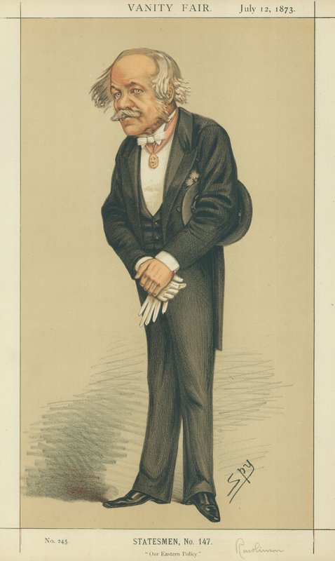 Sir Henry Creswicke Rawlinson, Our Eastern Policy, 12 July 1873, Vanity Fair cartoon by Leslie Matthew Ward