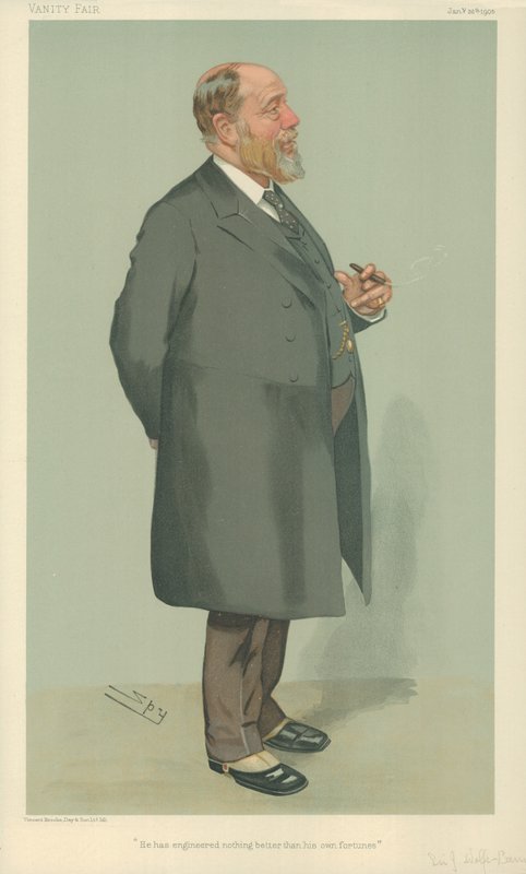 Sir John Wolfe-Barr, He has engineered nothing better than his own fortunes, 26 January 1905, Vanity Fair cartoon by Leslie Matthew Ward