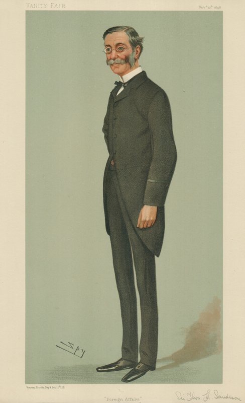 Sir Thomas Henry Sanderson, Foreign Affairs, 10 November 1898, Vanity Fair cartoon by Leslie Matthew Ward